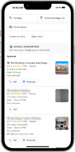 Google Local Service Ads Platform - the painting company san diego client success